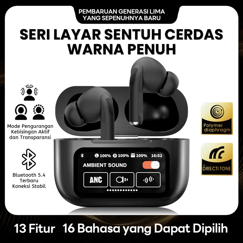 [COD]Headset  A9PRO ANC TWSABluetooth Headset Earphone Touch Screen V5.4Smart Screen Active Noise Reduction 1