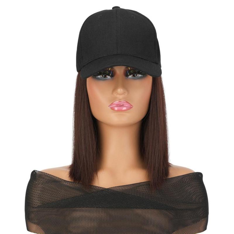 Product Introduction of Rambut palsu fesyen, topi hitam, topi, rambut palsu panjang, topi besbol, rambut lurus panjang, topi rambut palsu Z6W9 40