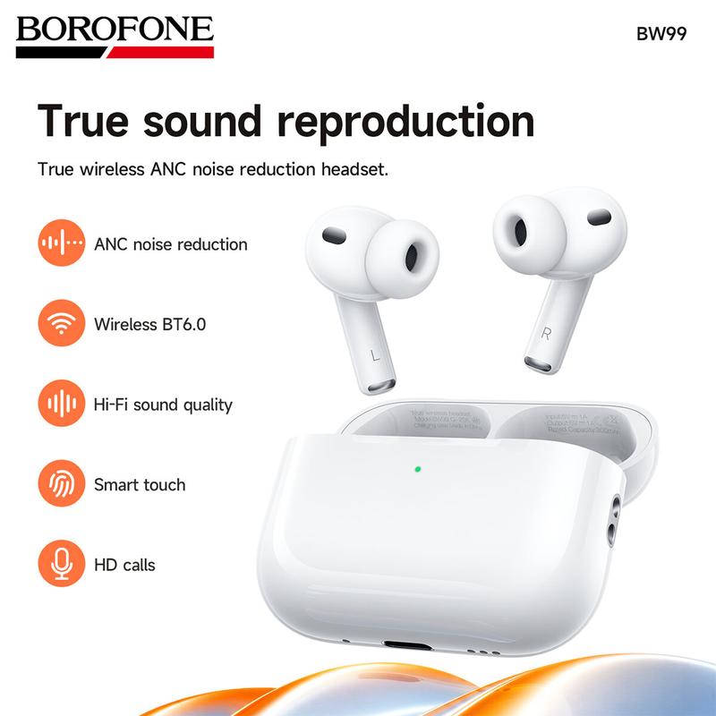 Hàng mới 2026 BOROFONE BW99 Tai nghe Bluetooth TWS không dây với công nghệ ANC…