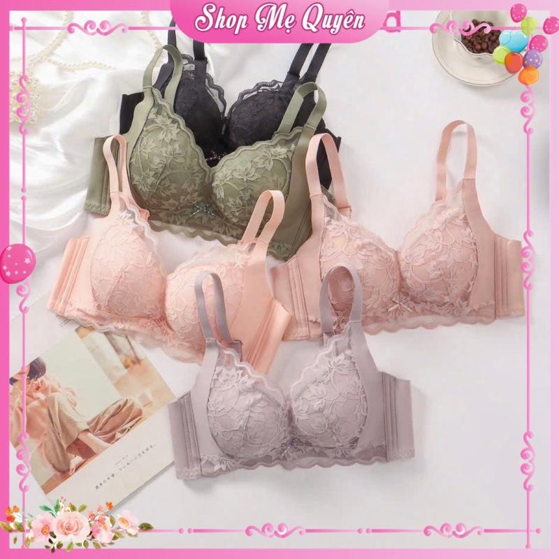 9139- Áo Lót Nữ Ren Mềm Nâng 5CM Bản To Không Gọng Che Mọi Khuyết Điểm Ren Tơ Mát Thoáng Khí Voan Đen Bra Women Voi