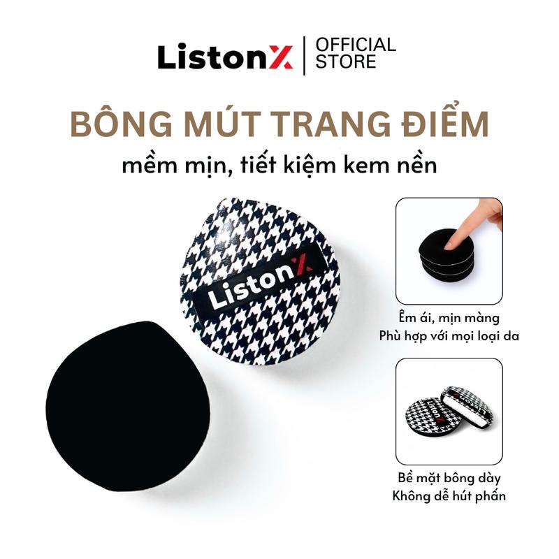  ListonX Bông mút trang điểm mềm mịn dày dặn không dễ thấm kem nền | Bông mút tán nền má hồng kem che khuyết điểm | Phù hợp trang điểm cá nhân và chuyên nghiệp 