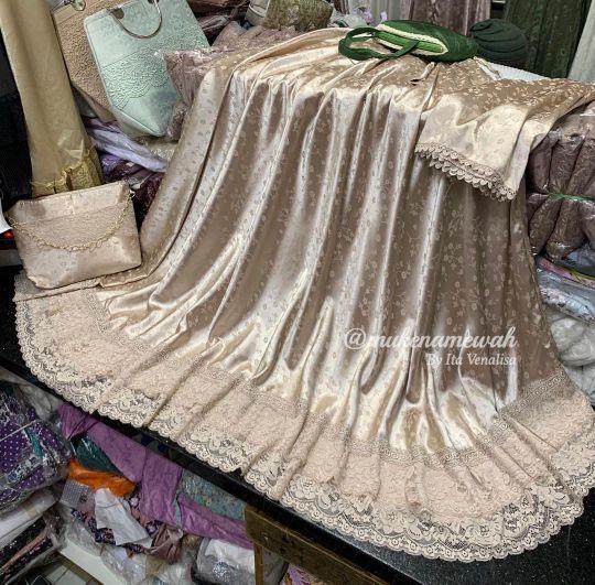 Mukenamewah - Mukena Yura - Mukena sutra embos premium - mukena mewah - Elegant