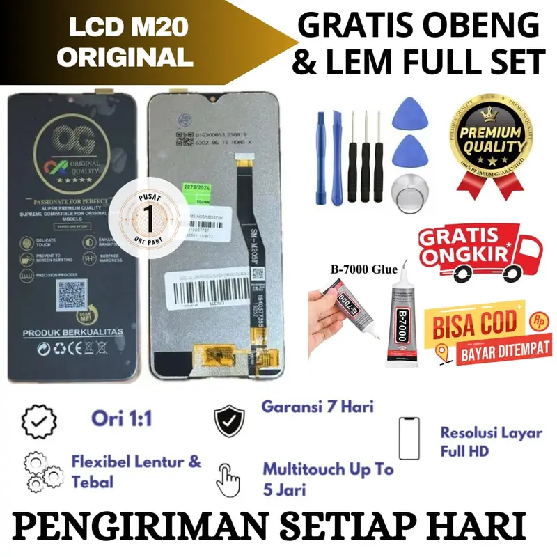 Lcd Touchscreen Sam M20 Original OG Super FullSet / Lcd Sam M20 Original Garansi Pabrik Gratis Lem Dan Obeng 0