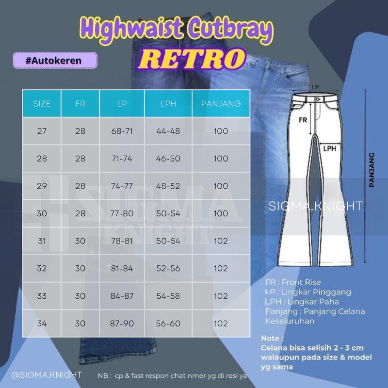 Product Introduction of Highwaist Cutbray Jeans Retro 114 - Celana Jeans Cutbray Premium Wanita Panjang Cutbray Retro Jeans Vintage 0