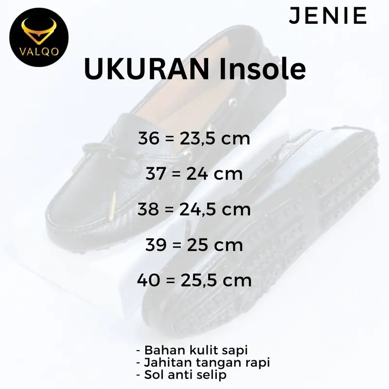 VALQO JENIE Sepatu Kulit Sapi Putih Wanita Kantor Santai Loafer Flat Shoes Sole Anti Selip Tanpa Hak Round Toe 5