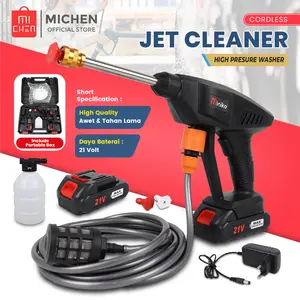 Jet Cleaner Cordless 21Volt Alat Steam Cuci Motor & Mobil Tekanan Tinggi