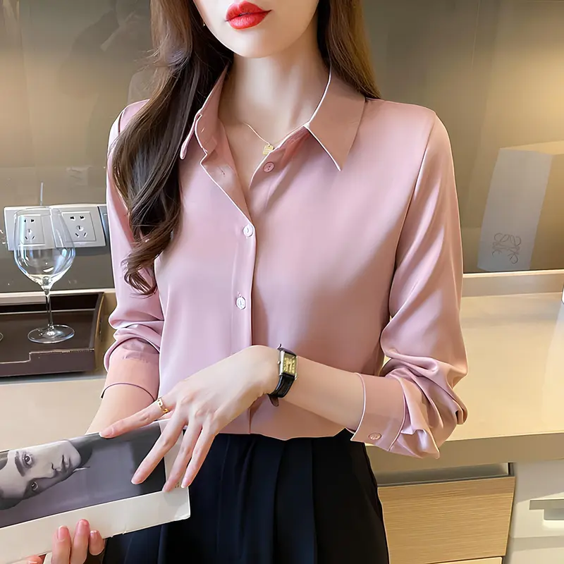 Kemeja Polos Basic Style Korean Cantik Kekinian Matt Shakila Twill Nyaman By Azka Collection 4