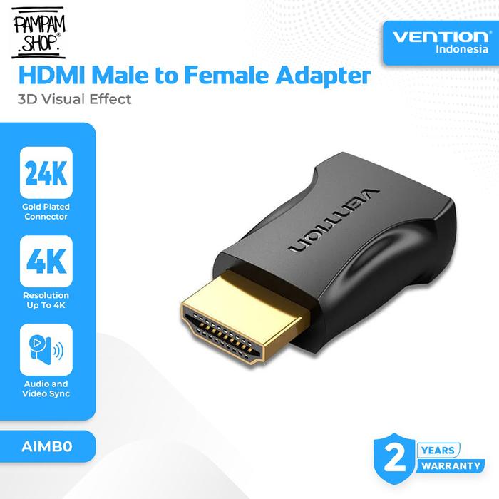 Gambar VENTION AIMB0 Adapter Converter HDMI Female to HDMI Male 4K 60Hz HD 3D Adaptor Gold Plated dari Pampam Shop Kab. Tangerang Tokopedia