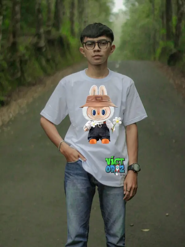 Kaos distro anak Labubu untuk anak laki-laki dah perempuan Fashion Baju 2