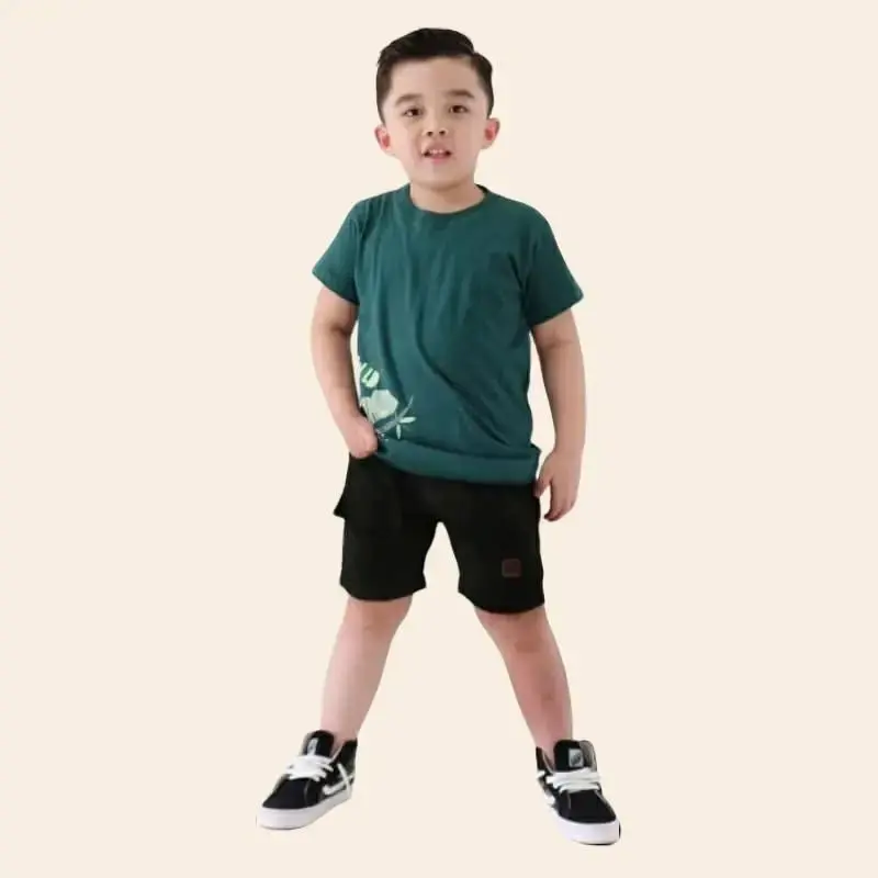 Paket 4 Pcs Celana Cargo Pendek Anak Cowok Cewek Usia 1-10 Tahun Katun - Variasi Kantong, Ring Besi, dan Tali - Fashion 6