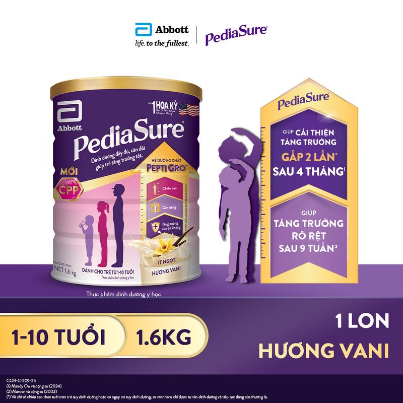 PEDIASURE DẠNG BỘT HƯƠNG VANI 1.6KG