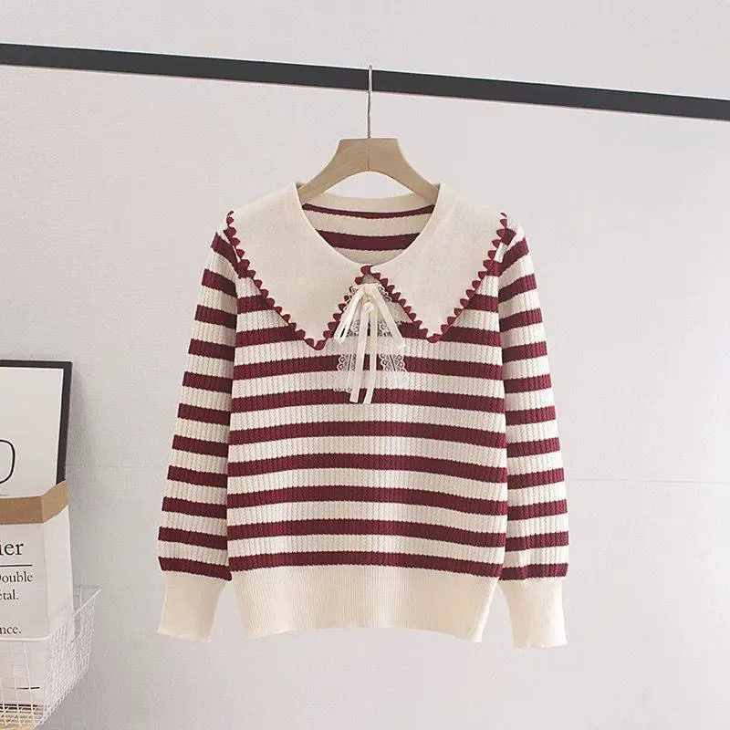 Gloryshop88 RAJUT Atasan Kerah Salur renda / Rajut Wanita Lengan Panjang / Sweater Rajut Wear KnitWear / Atasan Korea Model / Premium Variasi PITA 0
