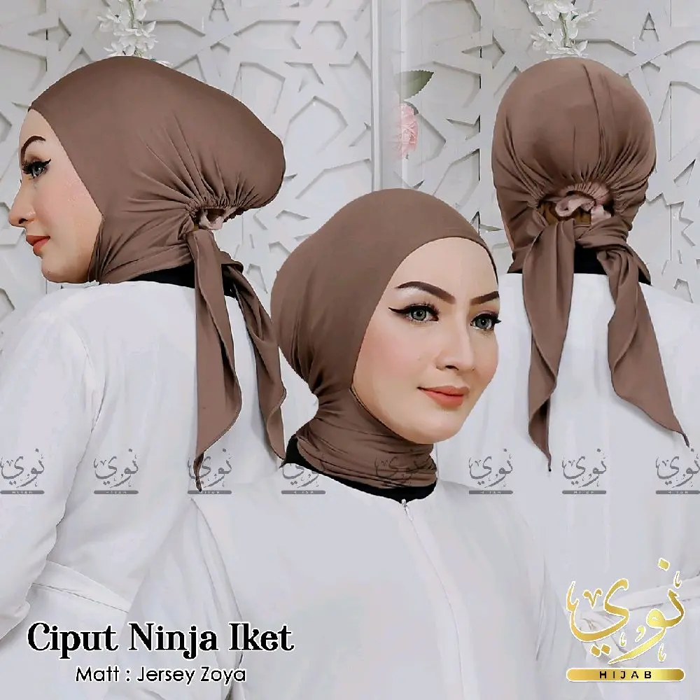 Nuyyhijabid Ciput Ninja Tali Belakang Bahan Jersey Dalaman Jilbab Pashmina kerudung Turki Instan spandeks turkey navy