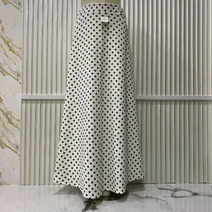 Rok Panjang Wanita Motif Polkadot Bahan Wafel Pinggang Full Karet Cantik Anggun Nyaman Dengan Lingkar 64-120 cm & Panjang 90 cm Cocok Untuk Jalan-jalan Kerja Kuliah