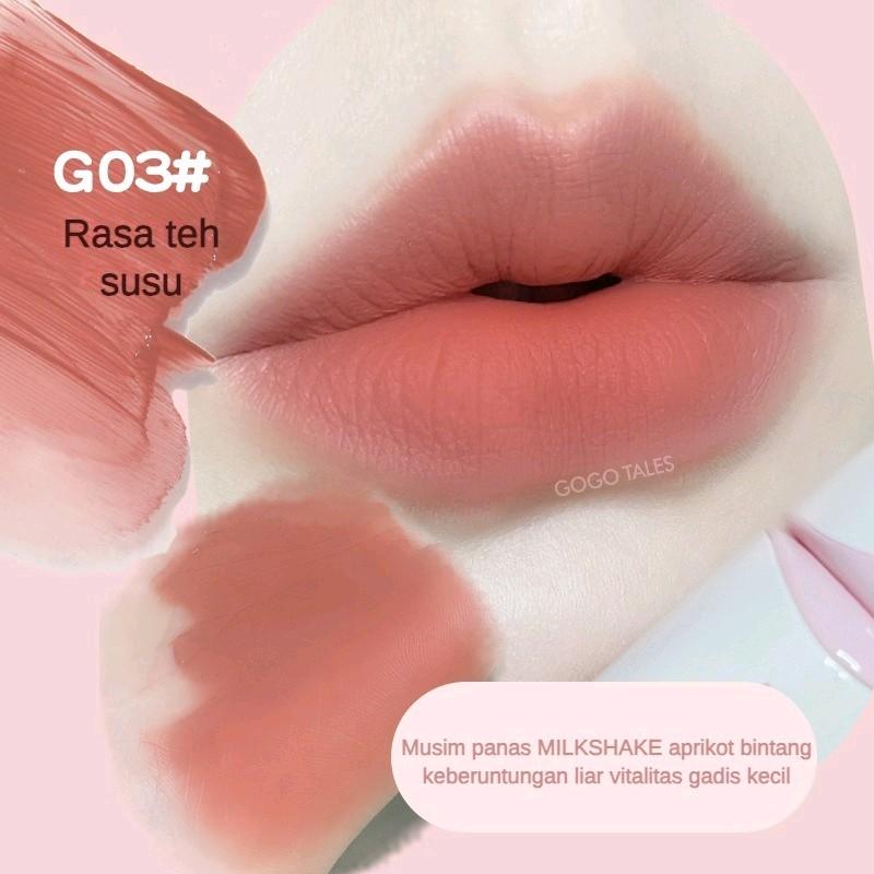 Gogo tales gogo dance water matte lip glasir lip gloss matte whitening tidak mudah menempel di cangkir gogotales lip cream terbaru 5