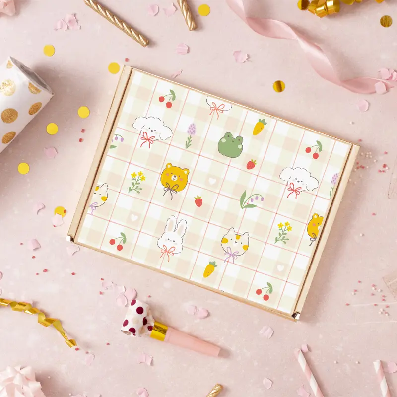 [HCM] Hộp đựng quà vintage kraft nắp gài trang trí sinh nhật, chúc mừng họa tiết cho bé gái | Nắng Decor 5
