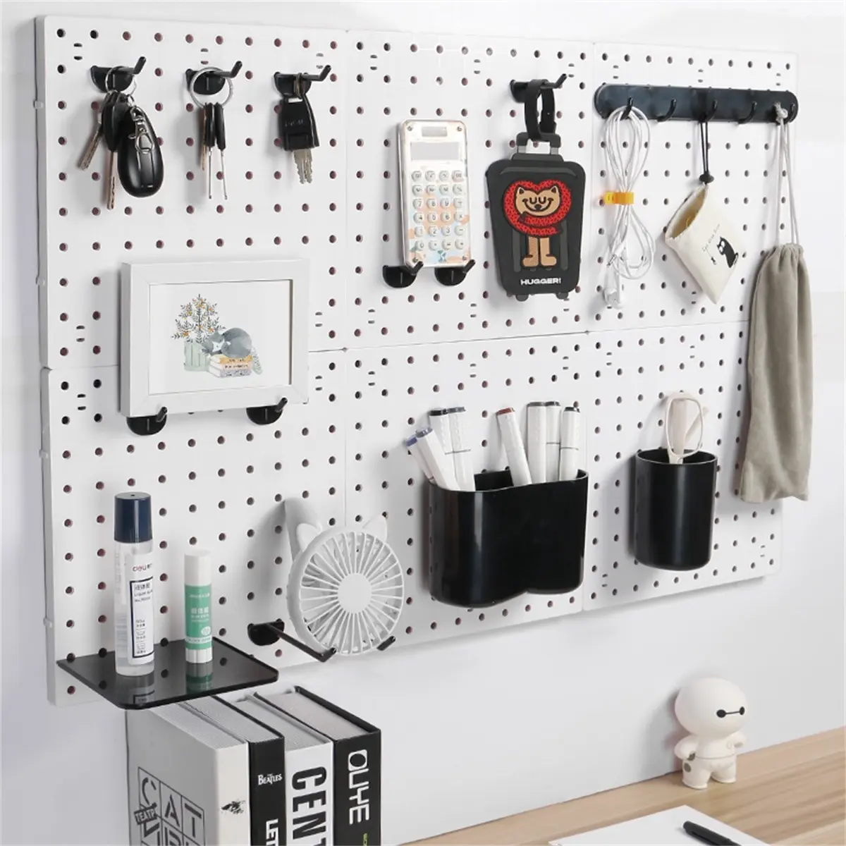 Organiser  Hangable Pegboard DIY Wall board Peg board Hole Board Room Décor Wall Accessories,Decoration bedroom Décor,Wall Decoration,Hole Hanging,Hole board wall shelf,Display board Hook