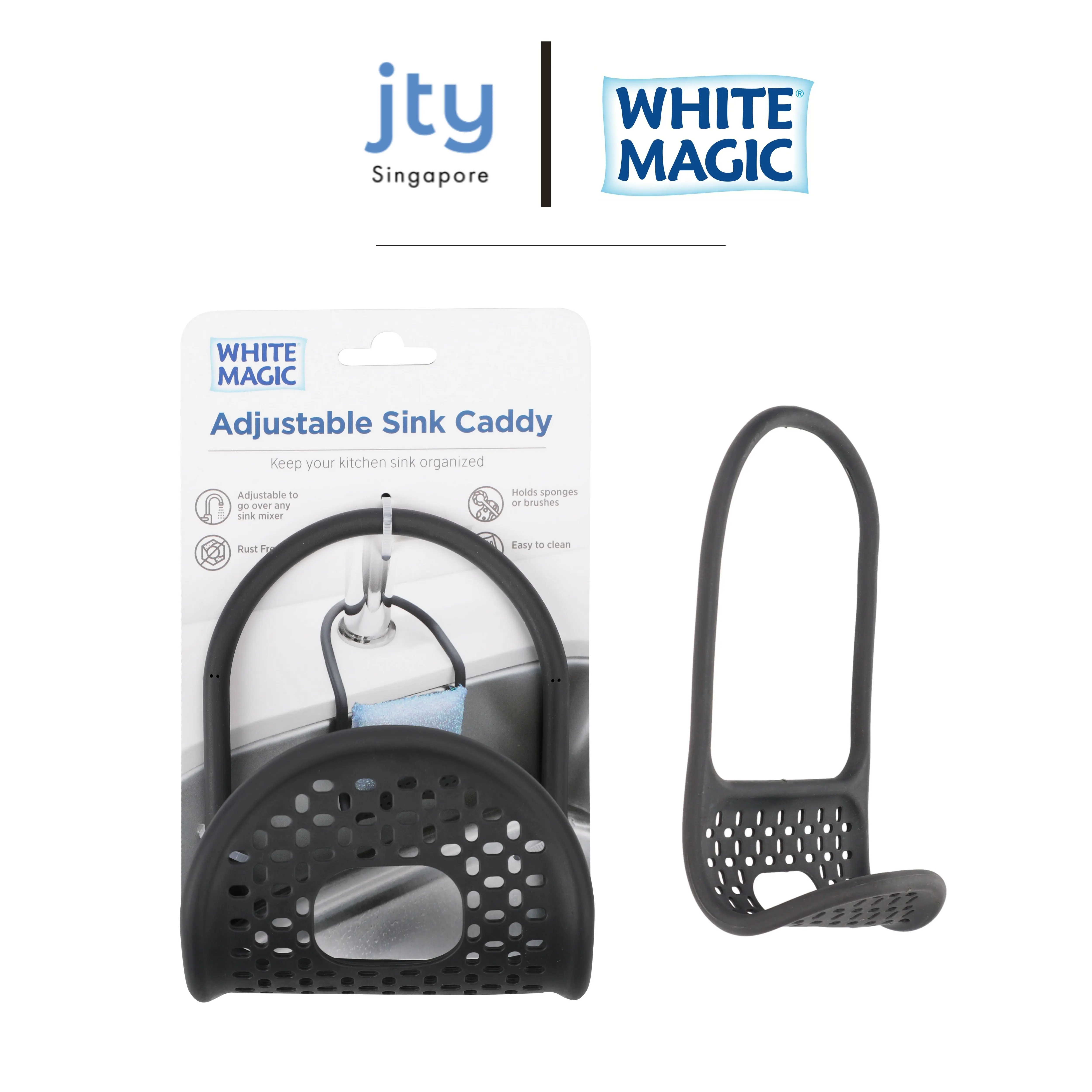 White Magic Adjustable Sink Caddy