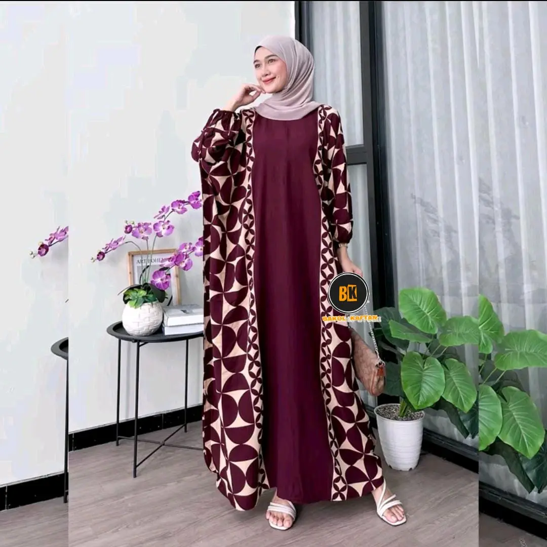 Gamis Kaftan Rayon Jumbo Premium Motif Claudy Ld 180 Cm Viral Kekinian Adem