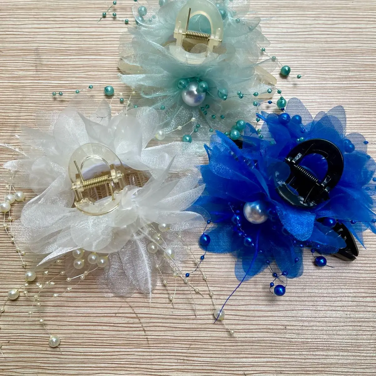 Combo 3 kẹp hoa mẫu đơn nhiều màu sắc .kẹp 13 cm kiểu dáng dễ thương xinh xắn