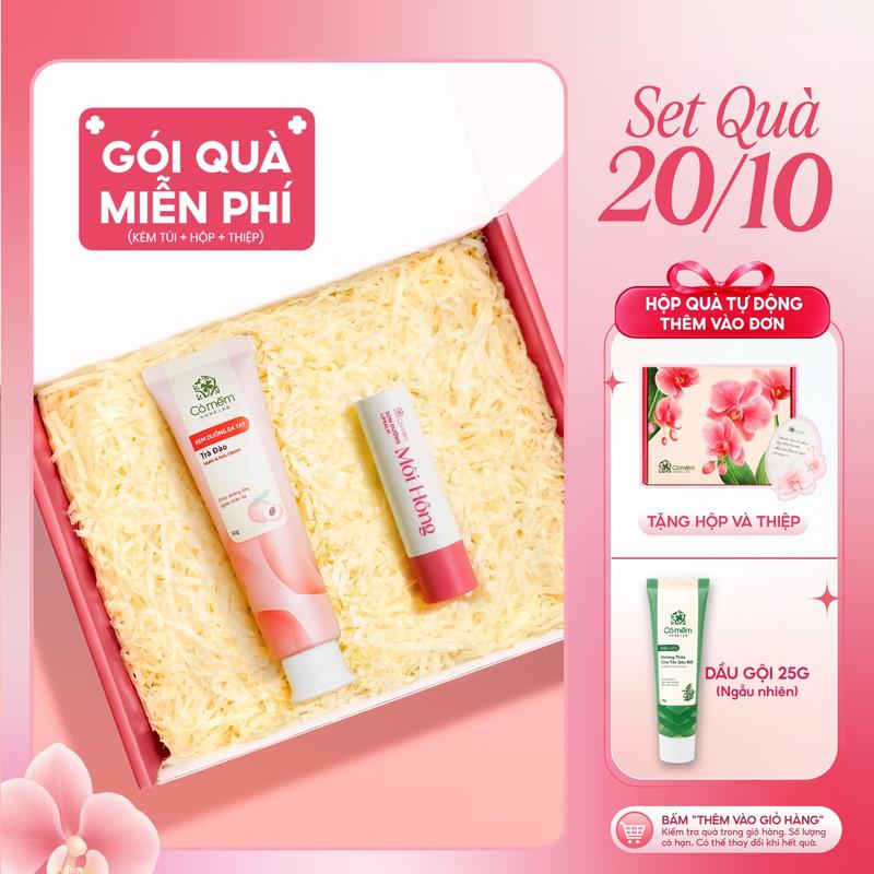 Combo Son Dưỡng Thiên Nhiên Và Kem Dưỡng Da Tay Dưỡng Ẩm Mềm Mịn Cỏ Mềm - Quà Tặng 20/10 Ý Nghĩa, Thiết Thực