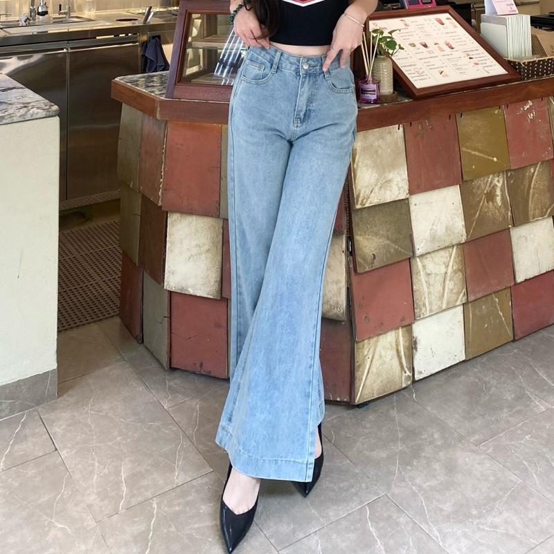 [ MỚI 2025 ] QUẦN JEAN NỮ QC ỐNG LOE KHÔNG CO GIÃN MẪU MỚI XUÂN HÈ 2025 2361