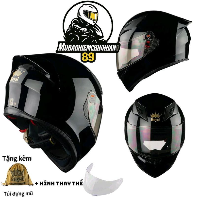 Mũ bảo hiểm fullface royal M138B Đen Helmet mubaohiem  diphuot mũ  fullface