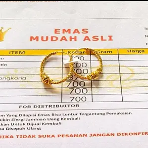 Terlaris Anting Motif Dewasa Berlapis Emas muda free surat Mewah Anti Karat Perhiasan Cincin