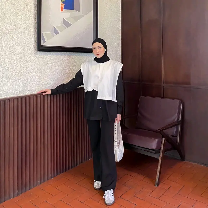 Vest Wanita Semi Wool Premium - Stylish untuk Hijab & Non-Hijab Basic Outer 7