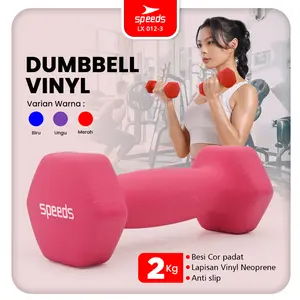 SPEEDS Dumbbell 2kg Barbel Vinyl Cewek Neoprene Barbel Mini Alat Angkat Beban 012-3