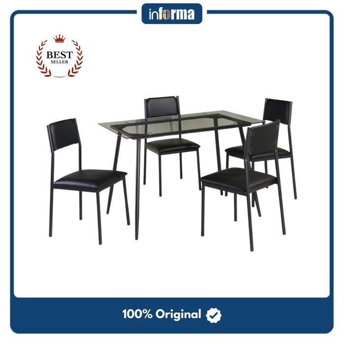 Promo Informa Lexon Set Meja Makan 4 Kursi - Hitam - LEXON TABLE SET W ...