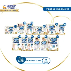 [EXCLUSIVE AFFILIATE] MamyPoko Royal Soft - Popok Perekat & Popok Celana - (S - XXL)  - 2 Ball - Super & Ultra Jumbo