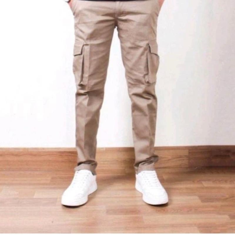 PROMO Celana Cargo Panjang Pria Dewasa Kompol Size 28-38 - celana kargo casual pinggang karet Warna Hitam terbaru terlaris yoo belanja di sini Gunung 1