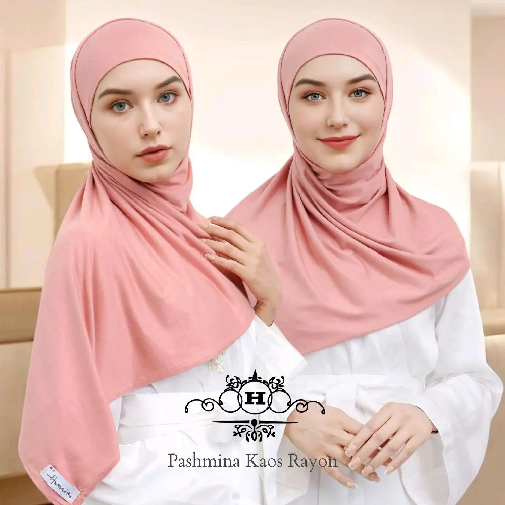 HUMAIRA-Pashmina Kaos Rayon Premium/Hijab Pashmina bahan Kaos Rayon Premium bahan adem dan nyaman