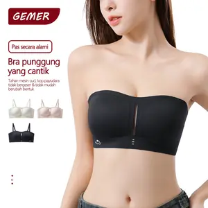 GEMER Bra Wanita Bisa Dilepas tali Tanpa Kawat Cup Penuh Lembut Seperti Sutra Ukuran B-C, Kait 3 Baris, Campuran Nilon yang Lembut, Ringan, dan Nyaman.