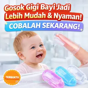 Macaronbaby Finger Toothbrush Sikat Gigi Bayi Silikon Lembut BPA Free Biru Pink Pembersih Gigi Lidah Bayi Usia 0-24 Bulan