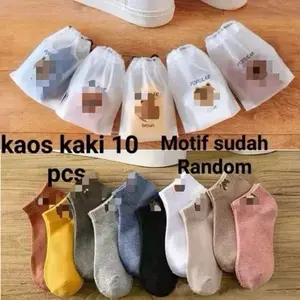 Kaos Kaki isi 10 Pasang warna Mix Free Pouch dengan Desain Karakter Lucu dan Nyaman untuk Penggunaan Sehari-hari