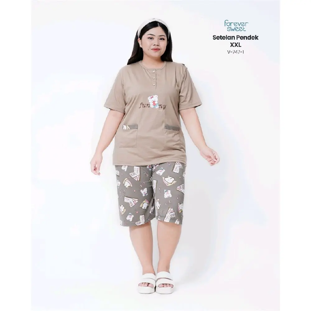 FOREVER SWEET BAJU TIDUR BABYDOLL PENDEK JUMBO XXL
