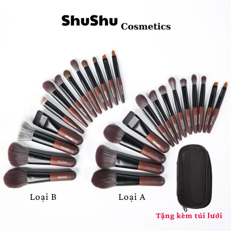 Bộ Cọ Trang Điểm Mini 13 Cây SHUSHU Bộ Cọ Makeup Cá Nhân Thân Gỗ Chắc Chắn Kèm Theo Túi Đựng Tiện Lợi SHUSHU COSMETICS