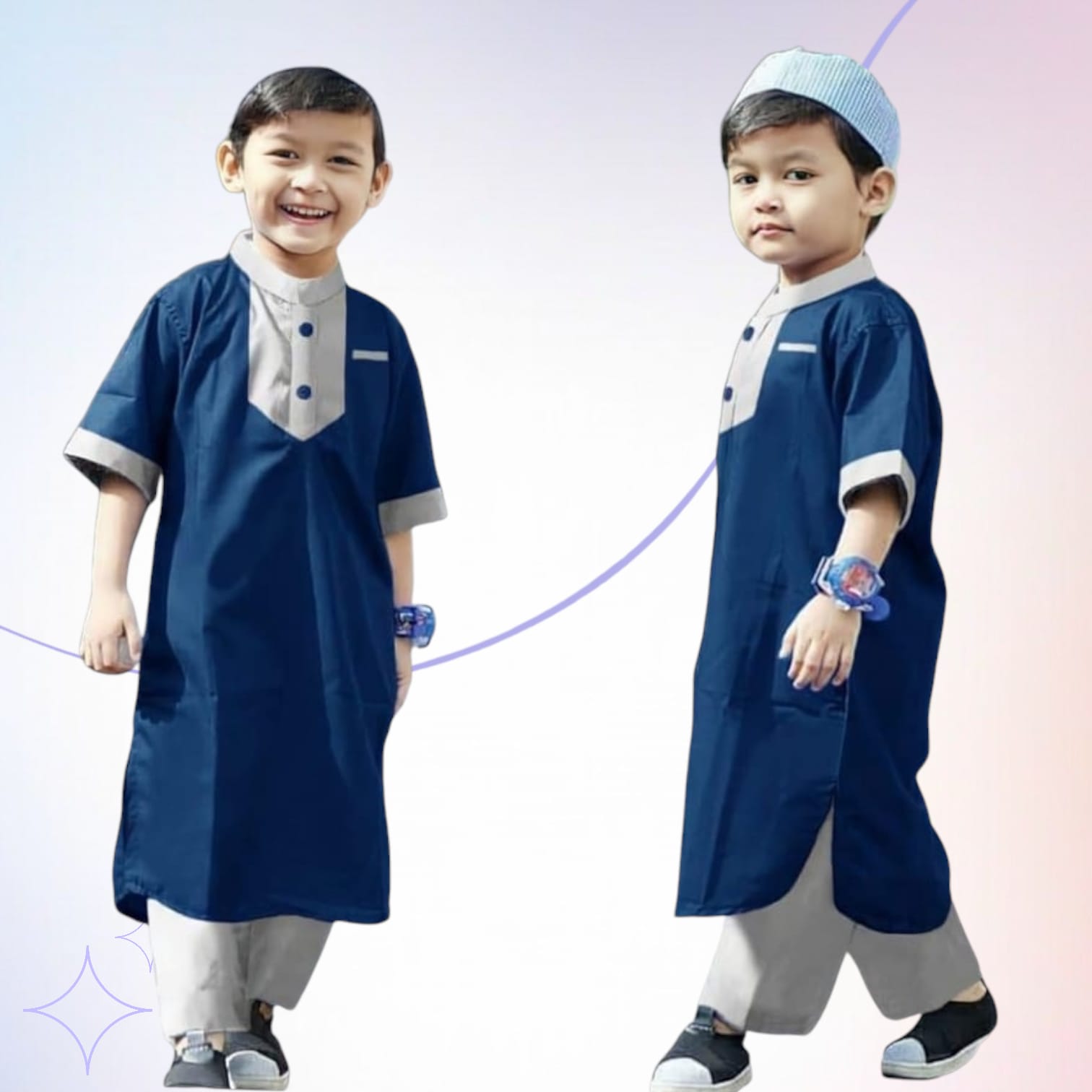 SETELAN BAJU KOKO JUBAH FAHRI ANAK PLUS PECI USIA 1-10 TAHUN / BAJU MUSLIM ANAK LAKI-LAKI TERBARU