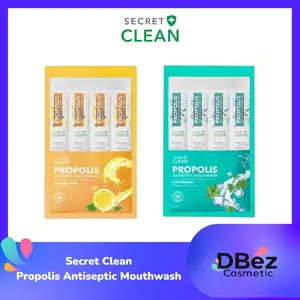 Secret Clean Propolis Mouthwash Sachet 6X10 mL - Obat Kumur Mulut - Orange Mint - Peppermint