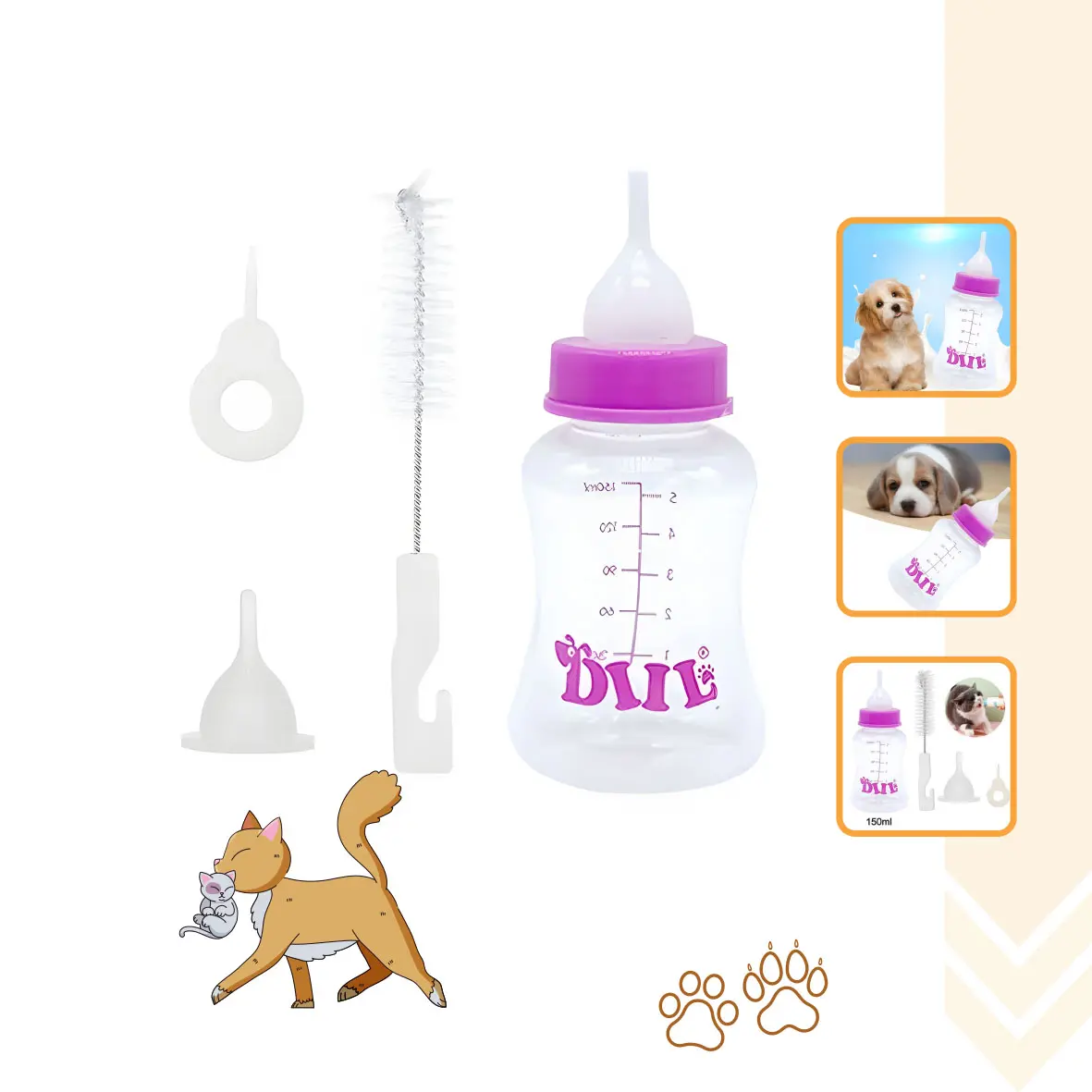 Feeding Kit FK-3| Botol Susu Hewan| Dot Susu Anjing Dan Kucing Free Sikat Pembersih