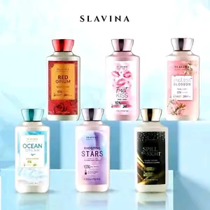 SLAVINA Body Lotion 350ml - Seri Lotion Tubuh dengan Pilihan Aroma Red Opium First Kiss Ocean Dream Shooting Stars Spill The Night untuk Perawatan Kulit yang Tepat
