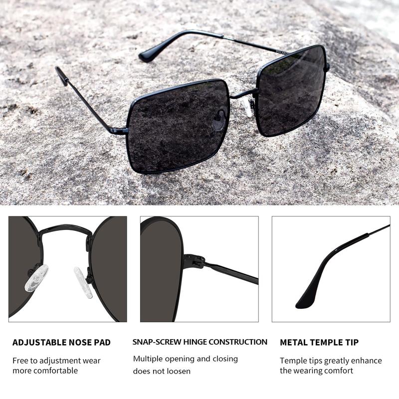 Product Introduction of MAXJULI XXL Size Extra Large Rectangular Polarized Sunglasses for Men Metal Ultralight UV400 Protection Glasses 8812 3