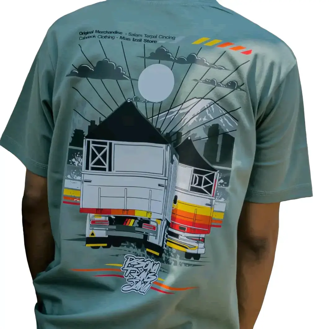 ( COD ) Kaos PESONA TRANS JAWAaa brnd kaos TRUK mbois bahan Katun premium tebal adem halus nyaman di pakai Baju Distro Combed Tebal Nyaman Sablon  Pria wanita  Keren ikspi bajudistro unisex 🩳hitam bajukaos