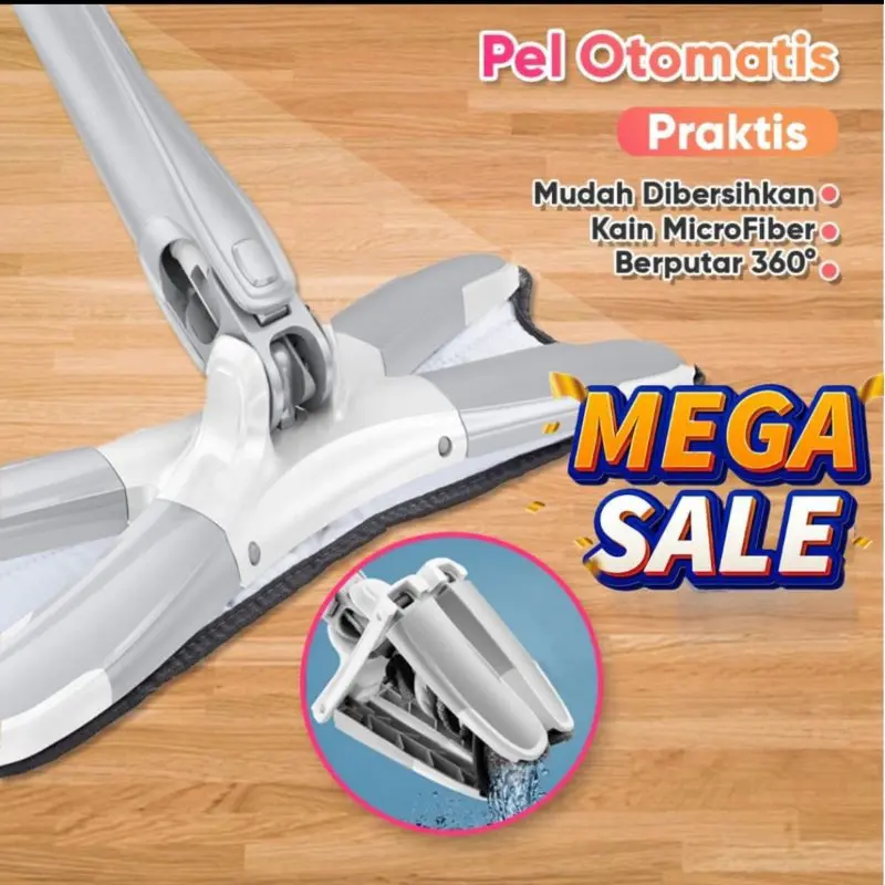 Alat Pel Peras Praktis Mop Magic Bentuk Light X-shape Mop Putar Twist Mop Gagang Panjang 0