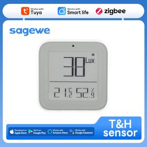 Termometer Pintar, SAGEWE, untuk Rumah, dengan Penderia Suhu dan Kelembapan Bilik Bayi, Pemantauan Masa Nyata Aplikasi.