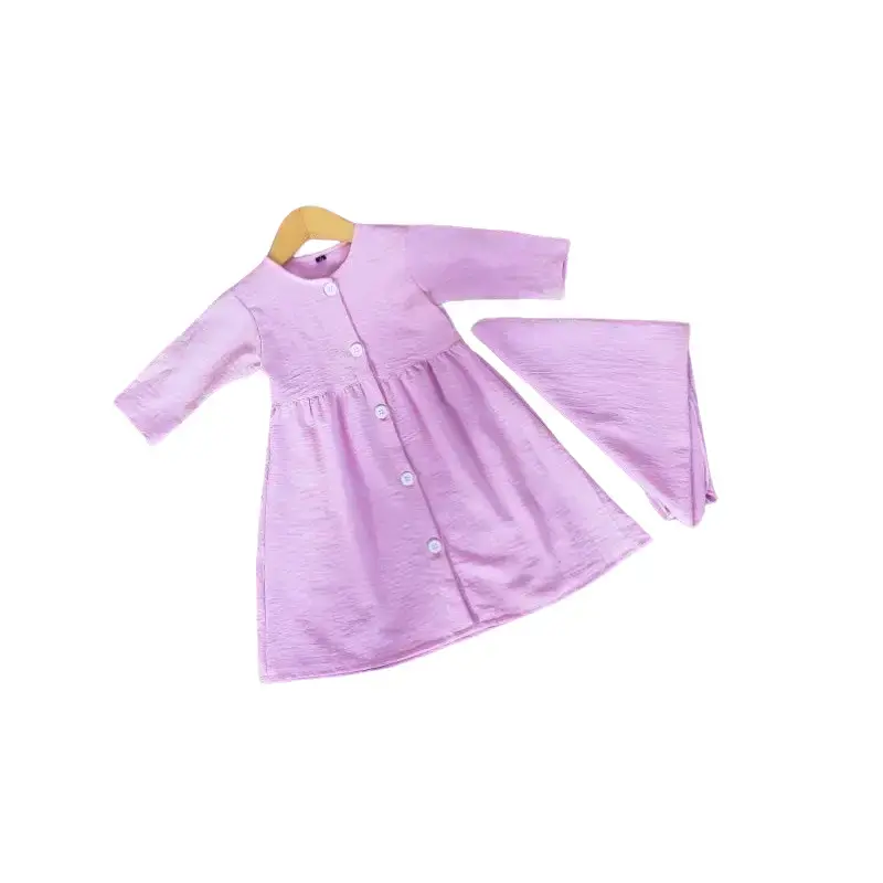 baju gamis bayi Anak perempuan usia 0-4 tahun  Muslim Lembut Nyaman Katun Rayon