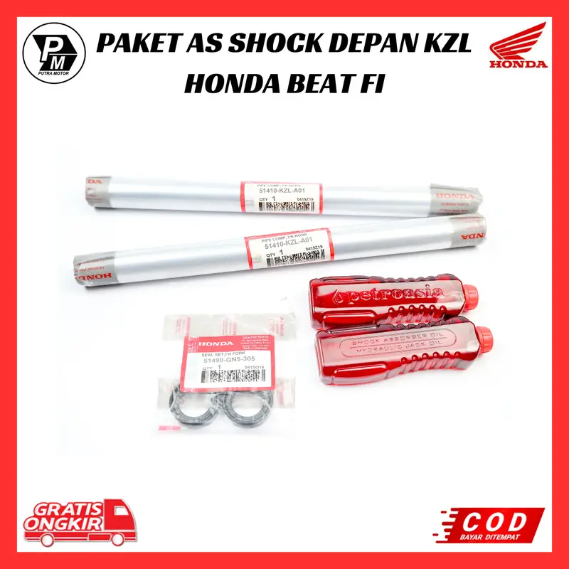 Sok Depan Beat Fi Esp - Paket As Shock Depan KZL Honda Beat Fi Esp - Vario 125 - Scoopy Fi - Spacy 2