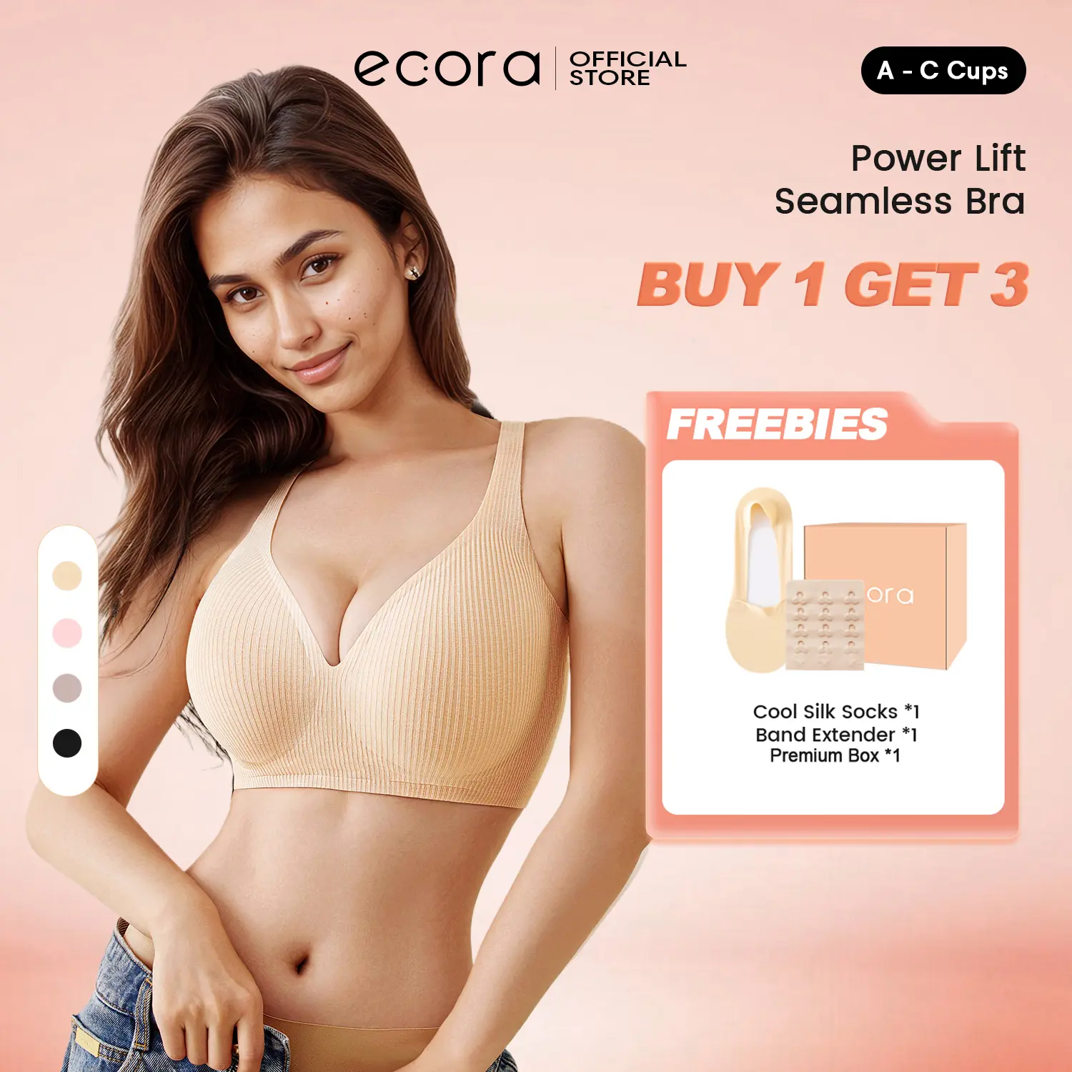 [Top] ecora | Power Lift Seamless Bra, Wireless Push-up Bra, 3D Breathable Cup and Lightweight Fabric,  Basic Womenswear Lingerie  Lady Comfort Innerwear